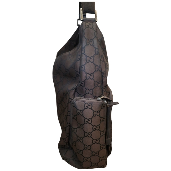 GUCC INylon Monogram Extra Large Satchel Dark Brown - Picture 5 of 16